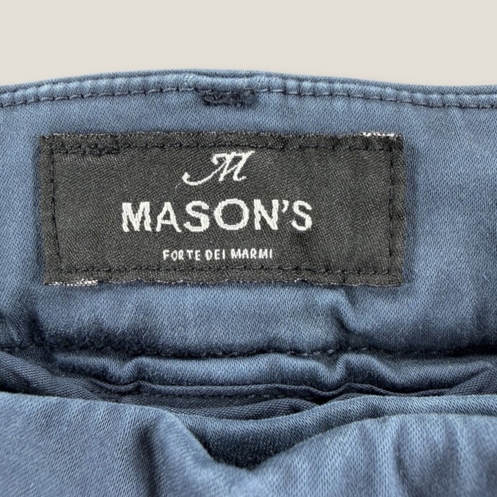 Mason's New York Slim Womens Chino Pants 40 US 4 Blue Cotton Made In Italy - Picture 2 of 10